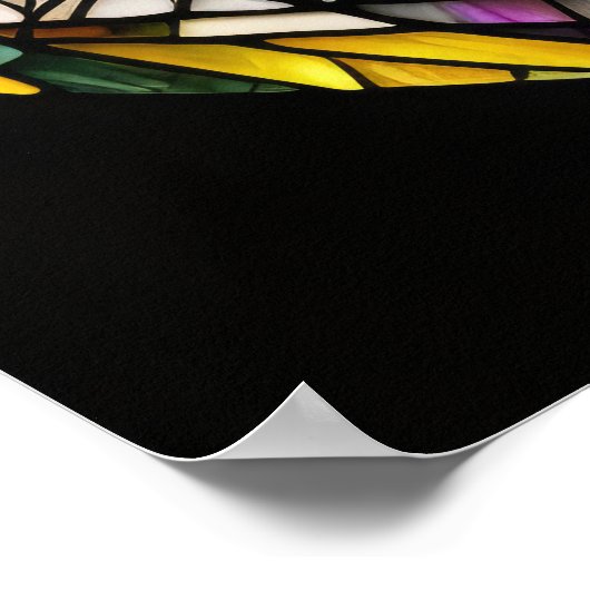 Waterverf Glas in lood Stijl Tijger 5:4 Poster (Hoek)