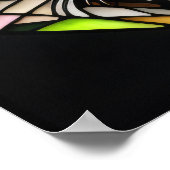 Waterverf Glas in lood Stijl Tijger 5:4 Poster (Hoek)