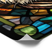 Waterverf Glas in lood Stijl Tijger Poster (Hoek)