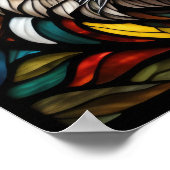 Waterverf Glas in lood Stijl Tijger Poster (Hoek)