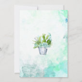 Waterverf Glas Terrarium Succulenten Bruiloft Kaart (Achterkant)