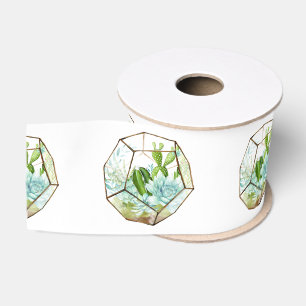 Waterverf Glas Terrarium Vetplanten Feest Grosgrain Lint