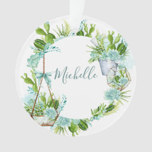 Waterverf Glas Terrarium Vetplanten Ornament
