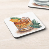 WATERVERF GLAS VAN OUDERWETSE DRINK BIER ONDERZETTER (Linkerzijde)