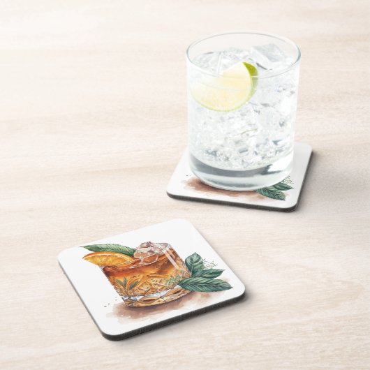 WATERVERF GLAS VAN OUDERWETSE DRINK BIER ONDERZETTER (Rechterzijde)