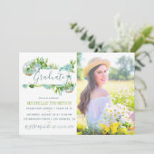 Waterverf Glass Terrarium Succulent Afstuderen Kaart (Staand voorkant)