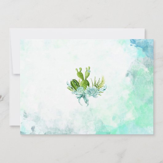 Waterverf Glass Terrarium Succulent Afstuderen Kaart (Achterkant)