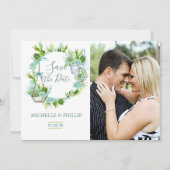 Waterverf Glass Terrarium Succulent Save the Date (Voorkant)