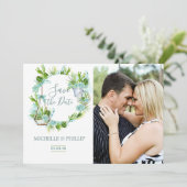 Waterverf Glass Terrarium Succulent Save the Date (Staand voorkant)