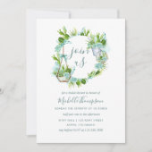 Waterverf Glass Terrarium Succulent Vrijgezellenfe Kaart (Voorkant)