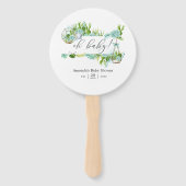 Waterverf Glass Terrarium Succulents Baby shower Handwaaier (Voorkant)