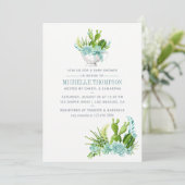 Waterverf Glass Terrarium Succulents Baby shower Kaart (Staand voorkant)