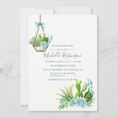 Waterverf Glass Terrarium Succulents Baby shower Kaart (Voorkant)