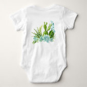 Waterverf Glass Terrarium Succulents Baby shower Romper (Achterkant)