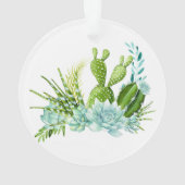 Waterverf Glass Terrarium Succulents Ornament (achterkant)