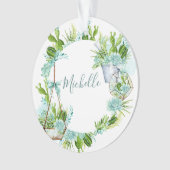 Waterverf Glass Terrarium Succulents Ornament (voorkant)