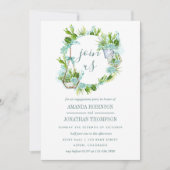 Waterverf Glass Terrarium Succulents Verloving Kaart (Voorkant)