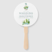 Waterverf Glass Terrarium Succulents Wedding Handwaaier (Voorkant)