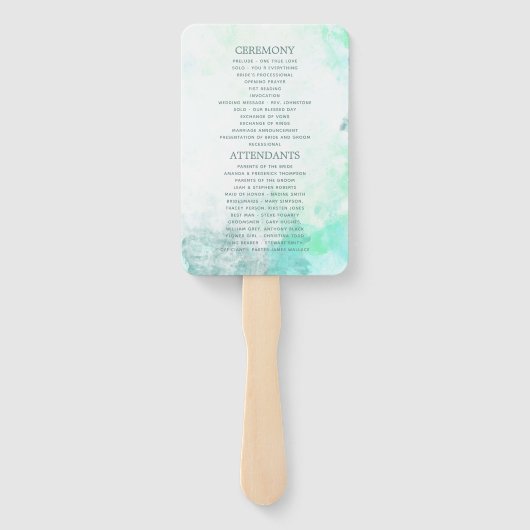 Waterverf Glass Terrarium Succulents Wedding Handwaaier (Achterkant)