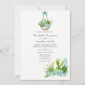 Waterverf Glass Terrarium Succulents Wedding Kaart (Voorkant)