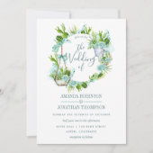 Waterverf Glass Terrarium Succulents Wedding Kaart (Voorkant)