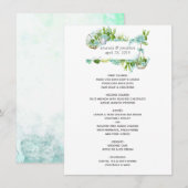 Waterverf Glass Terrarium Succulents Wedding Menu (Voorkant / Achterkant)