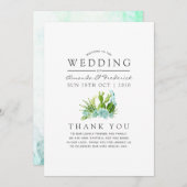 Waterverf Glass Terrarium Succulents Wedding Programmakaart (Voorkant / Achterkant)