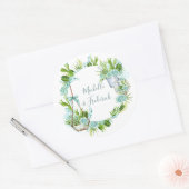 Waterverf Glass Terrarium Succulents Wedding Ronde Sticker (Envelop)