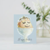 Waterverf glimlachende eieren tijdens de bekertijd kaart (Staand voorkant)