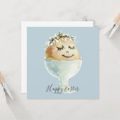 Waterverf glimlachende eieren tijdens de bekertijd kaart (Voorkant / Achterkant in situ)