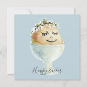 Waterverf glimlachende eieren tijdens de bekertijd kaart (Voorkant)