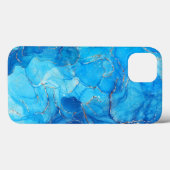 Waterverf Glitter Blue iPhone / iPad case (Achterkant (horizontaal))