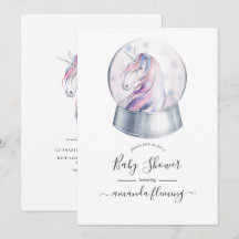 Waterverf Glitter Eenhoorn Kerst Baby Shower