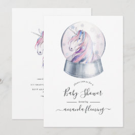 Waterverf Glitter Eenhoorn Kerst Baby Shower Kaart