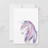 Waterverf Glitter Eenhoorn Winter RSVP Kaartje (Achterkant)