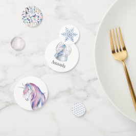 Waterverf Glitter Eenhoorn Winter Vakantie Verjaar Confetti