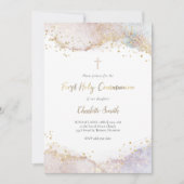 waterverf glitter | Eerste Heilige Communie Kaart (Voorkant)