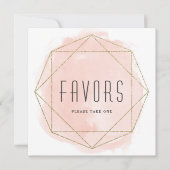 Waterverf Glitter Favors Table Sign Kaart (Voorkant)