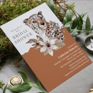 Waterverf glitter Floral leopard Vrijgezellenfeest Kaart