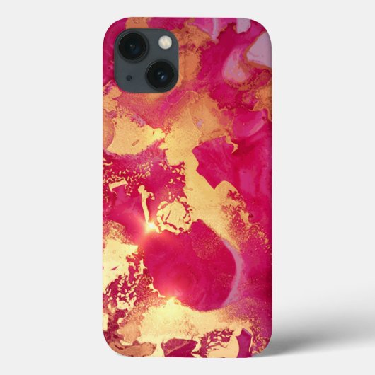 Waterverf Glitter Fuschia Gold iPhone / iPad case (Achterkant)