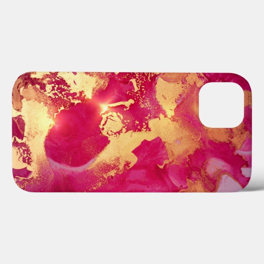 Waterverf Glitter Fuschia Gold iPhone / iPad case (Achterkant (horizontaal))
