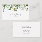 waterverf glitter gebladerte groen visitekaartje (Voorkant / Achterkant)