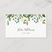 waterverf glitter gebladerte groen visitekaartje (Voorkant)