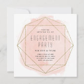 Waterverf Glitter Geometric Engagement Party Kaart (Voorkant)