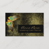 *~* Waterverf Glitter Gilded Gold Butterfly Visitekaartje (Voorkant)