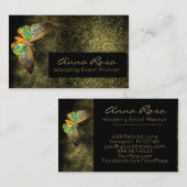 *~* Waterverf Glitter Gilded Gold Butterfly Visitekaartje (Voorkant / Achterkant)