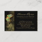 *~* Waterverf Glitter Gilded Gold Butterfly Visitekaartje (Achterkant)