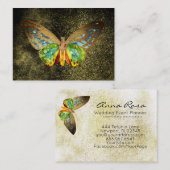 ** Waterverf Glitter Gold Butterfly Gold Glitter Visitekaartje (Voorkant / Achterkant)