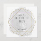 Waterverf Glitter Gray Bachelorette Party Kaart (Voorkant / Achterkant)