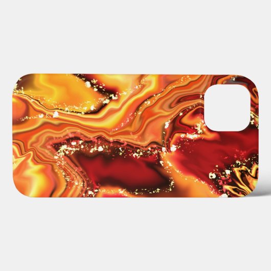 Waterverf Glitter Oranje Gold iPhone / iPad case (Achterkant (horizontaal))